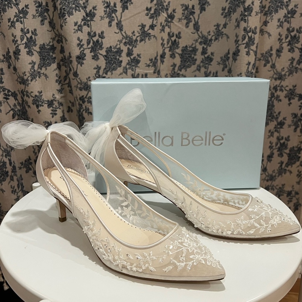 Bella Belle Ivory Lace Heels “Ester”